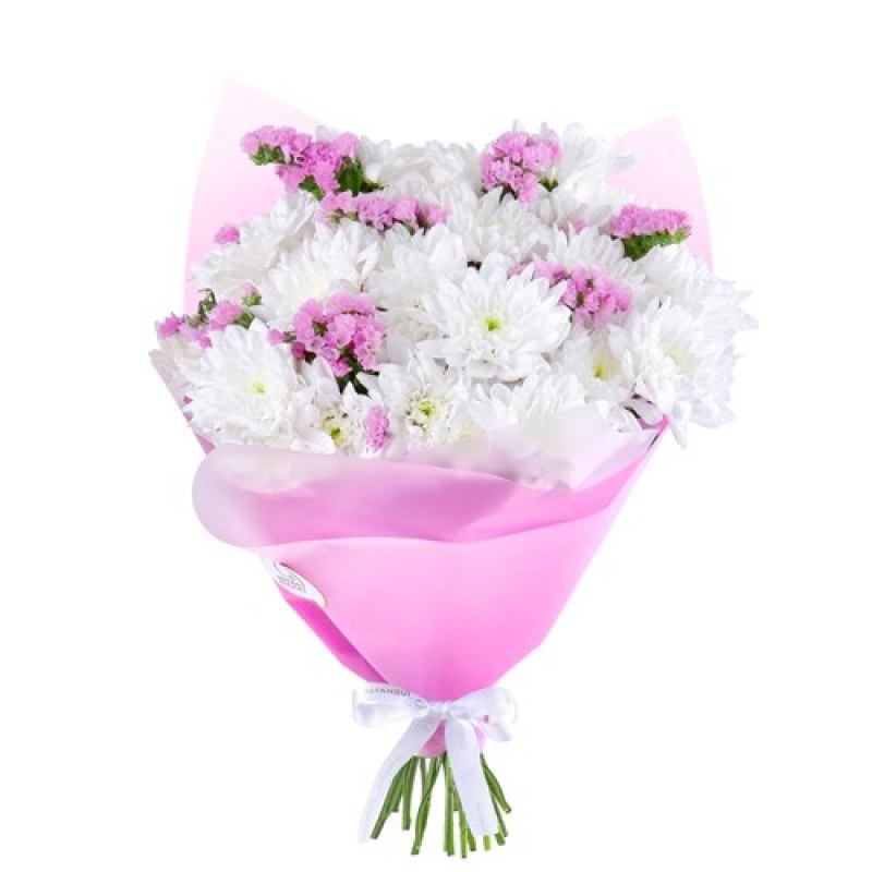 Beyaz Pembe Papatya Buketi