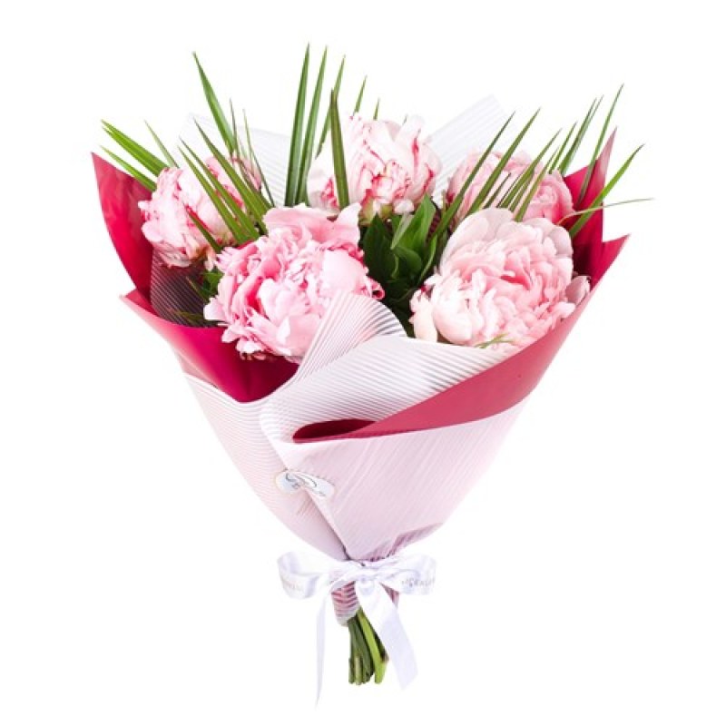 Pembe Beyaz Lilyum Buketi Pembe Sargı