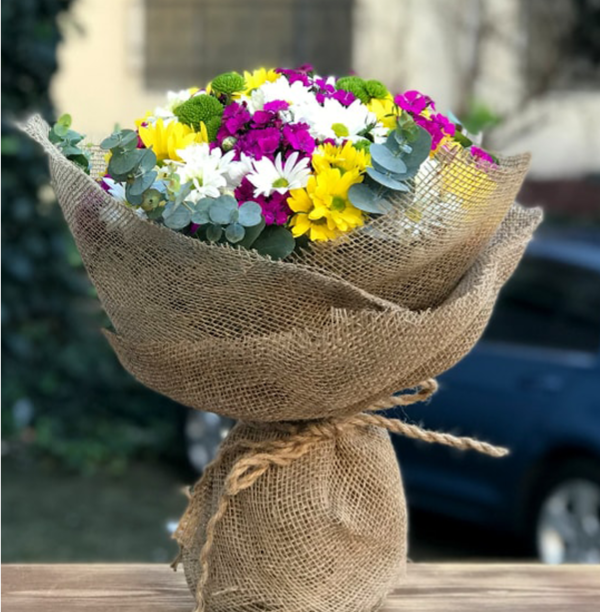 Rengarenk Papatya Buketi (Jüt Sargı)